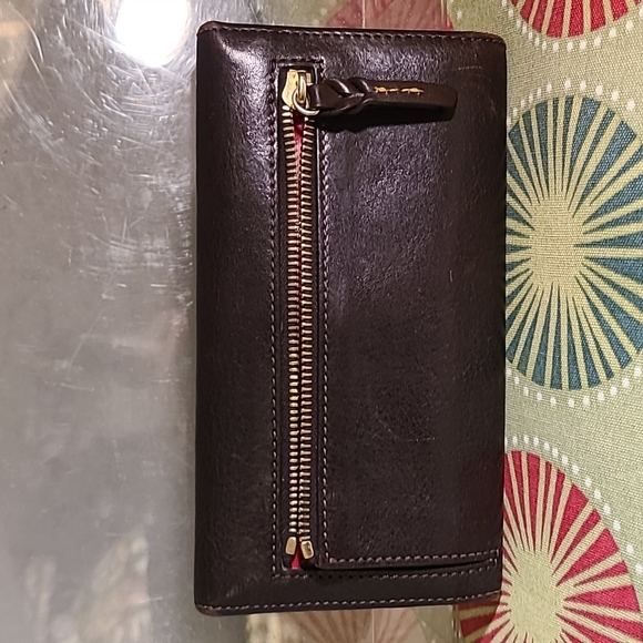 Dooney & Bourke | Brown Tmoro Emerson Continental Leather Clutch - Picture 2 of 4